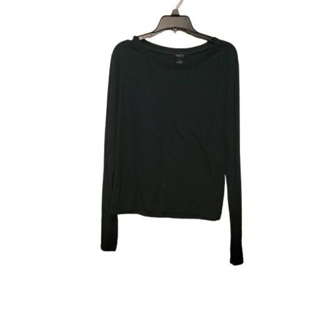 Rue 21 Womens Green Long Sleeve Round Neck Pullover Blouse Top Size Large